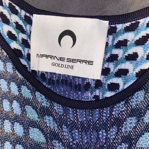 Marine Serre blue midi dress knit designer